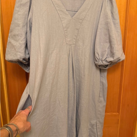 Cynthia Rowley Light Blue Mini Dress with Puff Sleeves - Picture 4 of 11